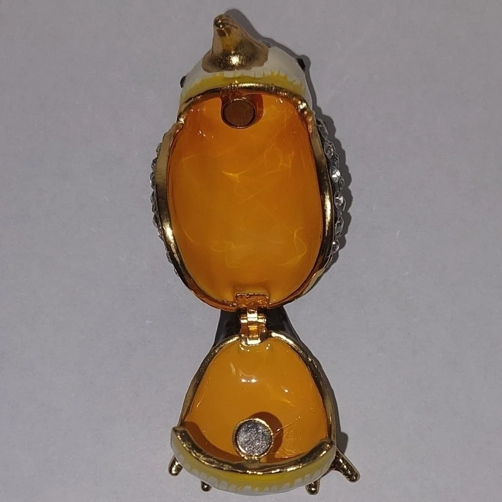 Waltz & F Enameled Trinket Box With Rhinestone Pre-owned